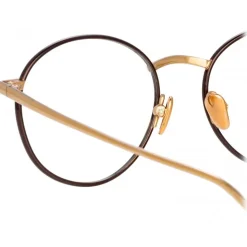 Linda Farrow - Hoffman Oval Optical Glasses in Brown - LFL1034C4OPT - Linda Farrow Eyewear - Avvenice