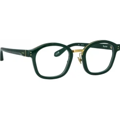 Linda Farrow - Hunter D-Frame Optical Glasses in Green - LFL1350C3OPT - Linda Farrow Eyewear - Avvenice