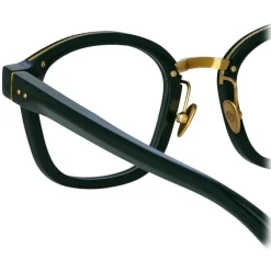 Linda Farrow - Hunter D-Frame Optical Glasses in Green - LFL1350C3OPT - Linda Farrow Eyewear - Avvenice