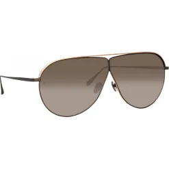 Linda Farrow - Hura Aviator Sunglasses in Black - LFL1263C1SUN - Linda Farrow Eyewear - Avvenice