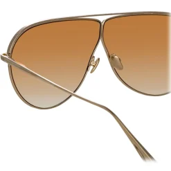 Linda Farrow - Hura Aviator Sunglasses in Light Gold - LFL1263C3SUN - Linda Farrow Eyewear - Avvenice