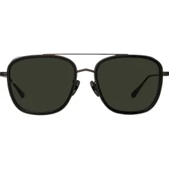 Linda Farrow - Jarvis Aviator Sunglasses in Black and Nickel - LFL1441C1SUN - Linda Farrow Eyewear - Avvenice