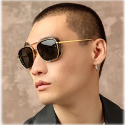 Linda Farrow - Jarvis Aviator Sunglasses in Black - LFL1441C1SUN - Linda Farrow Eyewear - Avvenice