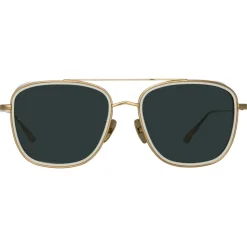 Linda Farrow - Jarvis Aviator Sunglasses in White - LFL1441C1SUN - Linda Farrow Eyewear - Avvenice