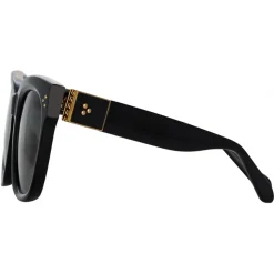Linda Farrow - Jenson D-Frame Sunglasses in Black - LFL1384C1SUN - Linda Farrow Eyewear - Avvenice