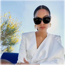 Linda Farrow - Jenson D-Frame Sunglasses in Black - LFL1384C1SUN - Linda Farrow Eyewear - Avvenice