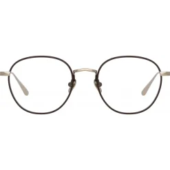 Linda Farrow - Jules Oval Optical Glasses in Light Gold Brown - LFL1233C4OPT - Linda Farrow Eyewear - Avvenice