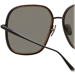 Linda Farrow - Juliana Oversized Sunglasses in Nickel - LFL1394C1SUN - Linda Farrow Eyewear - Avvenice