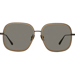 Linda Farrow - Juliana Oversized Sunglasses in Nickel - LFL1394C1SUN - Linda Farrow Eyewear - Avvenice