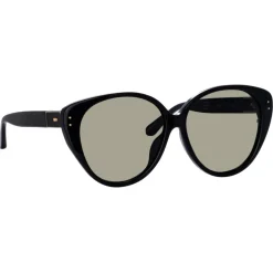 Linda Farrow - Katia Cat Eye Sunglasses in Black - LFL1417C3SUN - Linda Farrow Eyewear - Avvenice