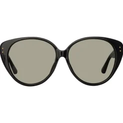 Linda Farrow - Katia Cat Eye Sunglasses in Black - LFL1417C3SUN - Linda Farrow Eyewear - Avvenice