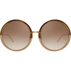Linda Farrow - Kew Oversized Sunglasses in Tobacco - LFL457C37SUN - Linda Farrow Eyewear - Avvenice