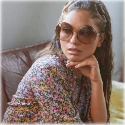 Linda Farrow - Kew Round Sunglasses in Brown - LFLC457C34SUN - Linda Farrow Eyewear - Avvenice