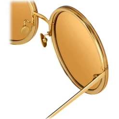 Linda Farrow - Kew Round Sunglasses in Dew Gold - LFL457C13SUN - Linda Farrow Eyewear - Avvenice