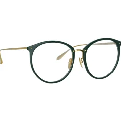 Linda Farrow - Kings Oval Optical Glasses in Green - LFL747C28OPT - Linda Farrow Eyewear - Avvenice