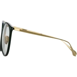 Linda Farrow - Kings Oval Optical Glasses in Green - LFL747C28OPT - Linda Farrow Eyewear - Avvenice