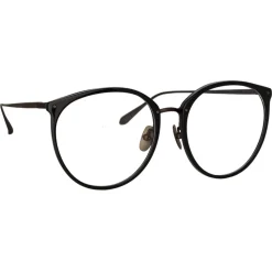 Linda Farrow - Kings Oval Optical Glasses in Matt Black - LFL747C31OPT - Linda Farrow Eyewear - Avvenice