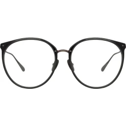 Linda Farrow - Kings Oval Optical Glasses in Matt Black - LFL747C31OPT - Linda Farrow Eyewear - Avvenice