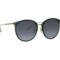 Linda Farrow - Kings Oval Sunglasses in Green - LFL747C26SUN - Linda Farrow Eyewear - Avvenice