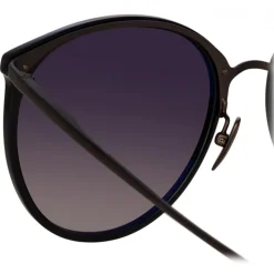 Linda Farrow - Kings Oval Sunglasses in Matt Black - LFL747C30SUN - Linda Farrow Eyewear - Avvenice