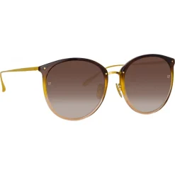 Linda Farrow - Kings Oval Sunglasses in Brown Gradient - LFL747C27SUN - Linda Farrow Eyewear - Avvenice