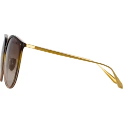 Linda Farrow - Kings Oval Sunglasses in Brown Gradient - LFL747C27SUN - Linda Farrow Eyewear - Avvenice