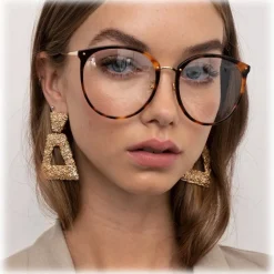 Linda Farrow - Kings Oversized Optical Glasses in Tortoiseshell - LFLC747C9OPT - Linda Farrow Eyewear - Avvenice
