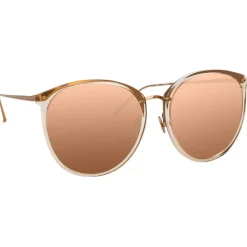 Linda Farrow - Kings Oversized Sunglasses in Rose Gold Transparent - LFL747C5SUN - Linda Farrow Eyewear - Avvenice