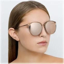 Linda Farrow - Kings Oversized Sunglasses in Rose Gold Transparent - LFL747C5SUN - Linda Farrow Eyewear - Avvenice