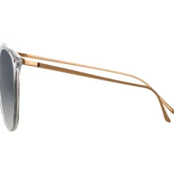 Linda Farrow - Kings Oversized Sunglasses in Rose Gold Transparent - LFL747C16SUN - Linda Farrow Eyewear - Avvenice
