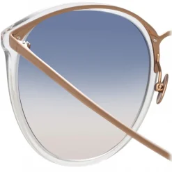Linda Farrow - Kings Oversized Sunglasses in Rose Gold Transparent - LFL747C16SUN - Linda Farrow Eyewear - Avvenice