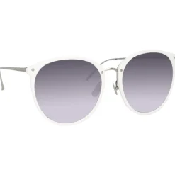 Linda Farrow - Kings Oversized Sunglasses in White - LFL747C4SUN - Linda Farrow Eyewear - Avvenice