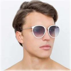 Linda Farrow - Kings Oversized Sunglasses in White - LFL747C4SUN - Linda Farrow Eyewear - Avvenice