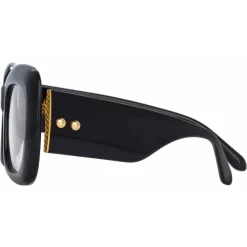 Linda Farrow - Lavinia C6 Rectangular Optical Frame in Black - LFL995C6OPT - Linda Farrow Eyewear - Avvenice