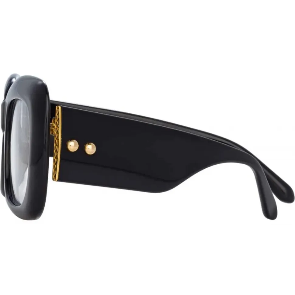 Linda Farrow - Lavinia Rectangular Optical Glasses in Black - LFL995C6OPT - Linda Farrow Eyewear - Avvenice