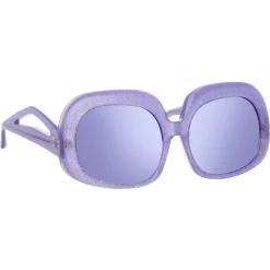 Linda Farrow - Lea Oversized Sunglasses in Purple - LFL1289C4SUN - Linda Farrow Eyewear - Avvenice