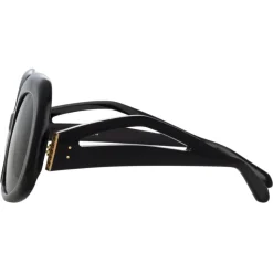 Linda Farrow - Lea Oversized Sunglasses in Black - LFL1289C1SUN - Linda Farrow Eyewear - Avvenice