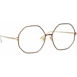 Linda Farrow - Leif Oversized Optical Glasses in Yellow Gold Black - LFL1148C6OPT - Linda Farrow Eyewear - Avvenice