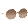 Linda Farrow - Leif Oversized Sunglasses in Rose Gold Brown - LFL1148C3SUN - Linda Farrow Eyewear - Avvenice