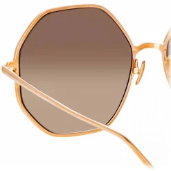 Linda Farrow - Leif Oversized Sunglasses in Rose Gold Brown - LFL1148C3SUN - Linda Farrow Eyewear - Avvenice