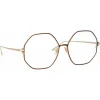 Linda Farrow - Leif Oversized Optical Glasses in Light Gold Brown - LFL1148C7OPT - Linda Farrow Eyewear - Avvenice