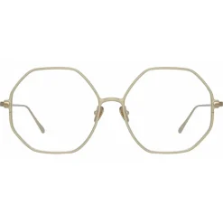 Linda Farrow - Leif Oversized Optical Glasses in Light Gold Cream - LFL1148C8OPT - Linda Farrow Eyewear - Avvenice