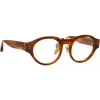 Linda Farrow - Leon Angular Optical Glasses in Horn - LFL1324C3OPT - Linda Farrow Eyewear - Avvenice