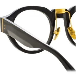Linda Farrow - Leon Angular Optical Glasses in Black - LFL1324C1OPT - Linda Farrow Eyewear - Avvenice
