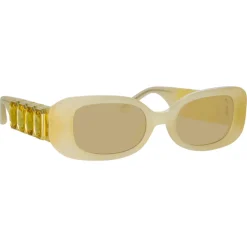 Linda Farrow - LF x Nima Benati The Lola Sunglasses in Yellow Gemstone - LFL1117C10SUN - Linda Farrow Eyewear - Avvenice