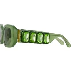 Linda Farrow - LF x Nima Benati The Lola Sunglasses in Translucent Green Gemstone - Avvenice