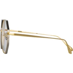 Linda Farrow - Lianas Hexagon Optical Glasses in Yellow Gold - LFL1253C5OPT - Linda Farrow Eyewear - Avvenice