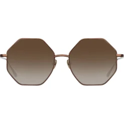 Linda Farrow - Lianas Hexagon Sunglasses in Metallic Brown - LFL1253C8SUN - Linda Farrow Eyewear - Avvenice