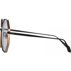 Linda Farrow - Lianas Hexagon Optical Glasses in Black - LFL1253C4OPT - Linda Farrow Eyewear - Avvenice