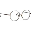 Linda Farrow - Lianas Hexagon Optical Glasses in Metallic Brown - LFL1253C9OPT - Linda Farrow Eyewear - Avvenice